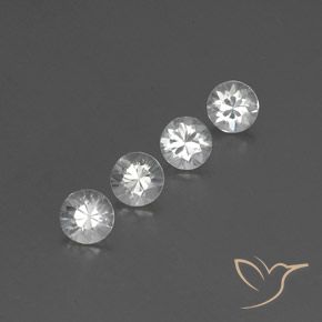 3.64 ctw White Zircon Stones, Natural Zircon in Diamond-Cut Shape for Sale
