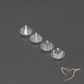 Zircon Gemstones in 5.5 mm (calibrated) Size for Sale, Zircon Stones in White Color