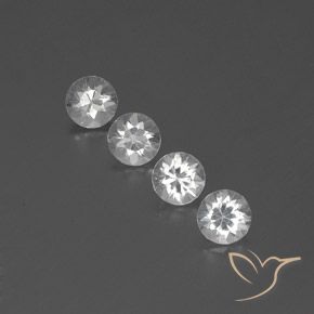 3.76ctw Natural White Zircon, Round, VVS-VS