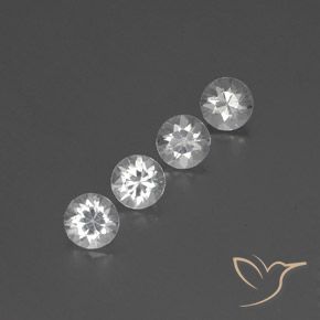 3.76 ctw White Zircon Stones, Natural Zircon in Diamond-Cut Shape for Sale