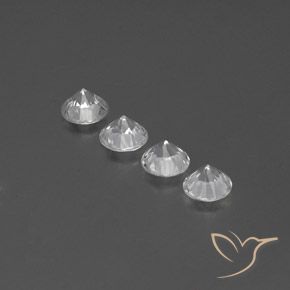 Zircon Gemstones in 5.5 mm (calibrated) Size for Sale, Zircon Stones in White Color