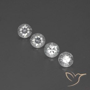 3.53ctw Natural White Zircon, Round, VVS-VS