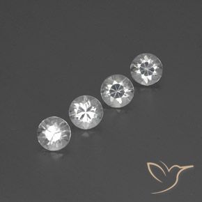 3.53 ctw White Zircon Stones, Natural Zircon in Diamond-Cut Shape for Sale