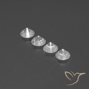 Zircon Gemstones in 5.5 mm (calibrated) Size for Sale, Zircon Stones in White Color
