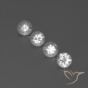 3.84ctw Natural White Zircon, Round, VVS-VS