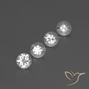 3.84 ctw White Zircon Stones, Natural Zircon in Diamond-Cut Shape for Sale