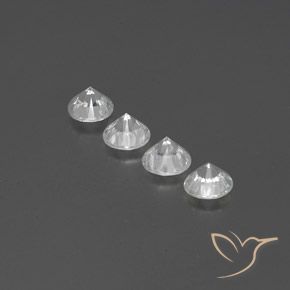 Zircon Gemstones in 5.5 mm (calibrated) Size for Sale, Zircon Stones in White Color