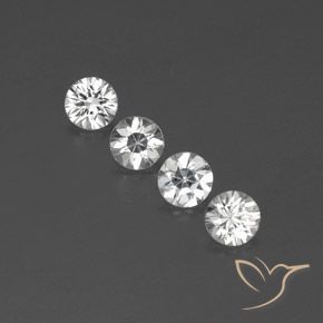 3.56ctw Natural White Zircon, Round, VVS-VS