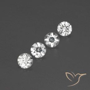 3.56 ctw White Zircon Stones, Natural Zircon in Diamond-Cut Shape for Sale