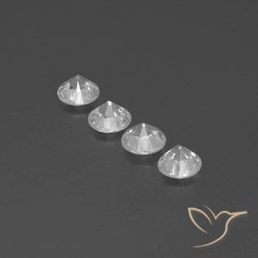Zircon Gemstones in 5.5 mm (calibrated) Size for Sale, Zircon Stones in White Color