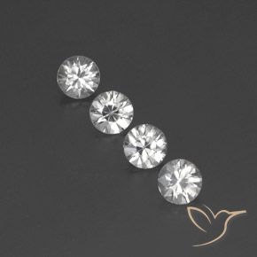 3.80ctw Natural White Zircon, Round, VVS-VS