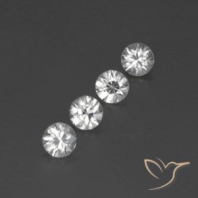 3.80 ctw White Zircon Stones, Natural Zircon in Diamond-Cut Shape for Sale
