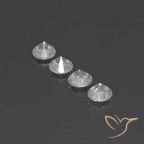 Zircon Gemstones in 5.5 mm (calibrated) Size for Sale, Zircon Stones in White Color