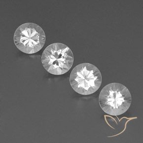 3.79ctw Natural White Zircon, Round, VVS-VS