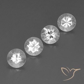 3.79 ctw White Zircon Stones, Natural Zircon in Diamond-Cut Shape for Sale