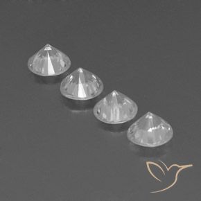 Zircon Gemstones in 5.5 mm (calibrated) Size for Sale, Zircon Stones in White Color