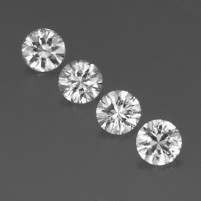Weiß Zirkon Edelstein - 0.8ct Diamanten-Schliff (ID: 360246)
