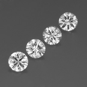 3.37 ctw White Zircon Stones, Natural Zircon in Diamond-Cut Shape for Sale