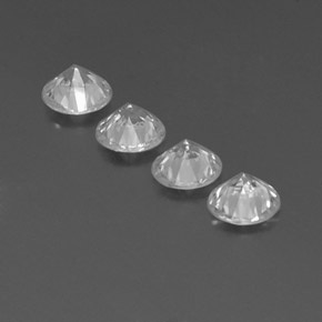 Zircon Gemstones in 5.5 mm (calibrated) Size for Sale, Zircon Stones in White Color