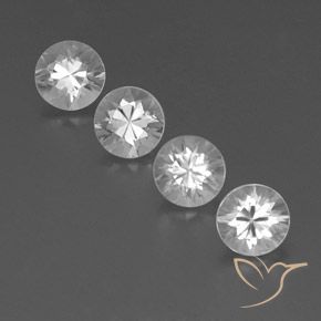 3.84ctw Natural White Zircon, Round, VVS-VS