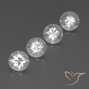3.84 ctw White Zircon Stones, Natural Zircon in Diamond-Cut Shape for Sale