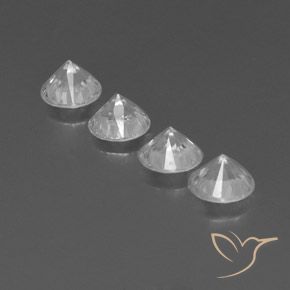 Zircon Gemstones in 5.5 mm (calibrated) Size for Sale, Zircon Stones in White Color