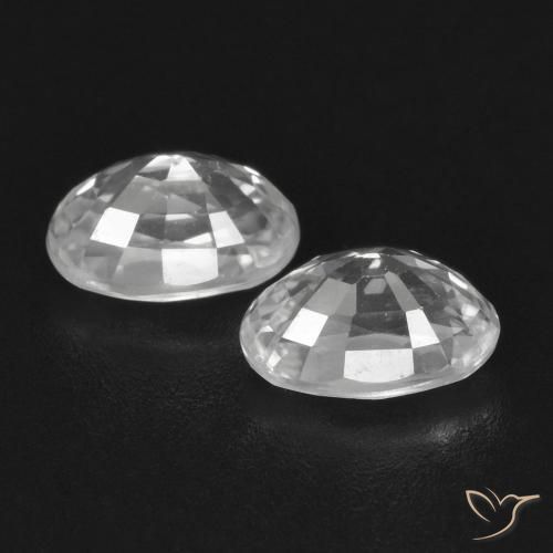 Zircon Gemstones in 6 x 4 mm (calibrated) Size for Sale, Zircon Stones in White Color