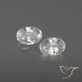 1.72 ctw White Zircon Stones, Natural Zircon in Oval Facet Shape for Sale