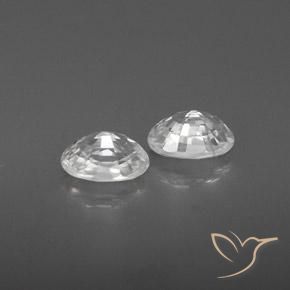 Zircon Gemstones in 6 x 4 mm (calibrated) Size for Sale, Zircon Stones in White Color