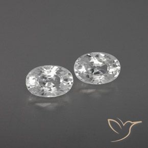 1.75 ct White Zircon, 6.2 x 4.3 mm Oval Cut From Cambodia, Photo A