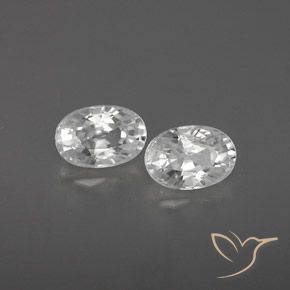 1.75 ctw White Zircon Stones, Natural Zircon in Oval Facet Shape for Sale