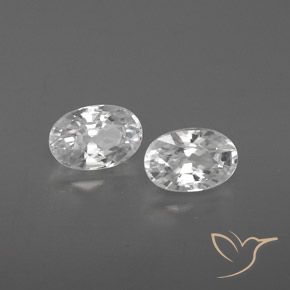 1.71 ctw White Zircon Stones, Natural Zircon in Oval Facet Shape for Sale