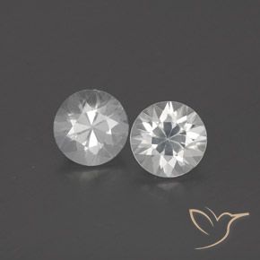 1.96ctw Natural White Zircon, Round, VVS-VS