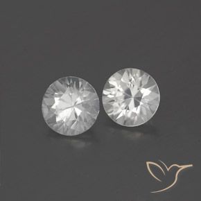 1.96 ctw White Zircon Stones, Natural Zircon in Diamond-Cut Shape for Sale