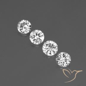 3.52ctw Natural White Zircon, Round, VVS-VS