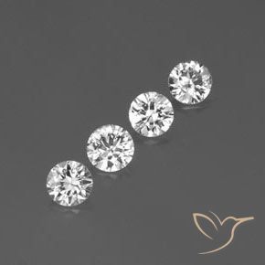 3.52 ctw White Zircon Stones, Natural Zircon in Diamond-Cut Shape for Sale