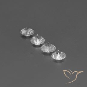 Zircon Gemstones in 5.5 mm (calibrated) Size for Sale, Zircon Stones in White Color