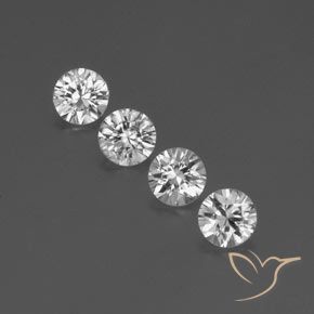 3.39ctw Natural White Zircon, Round, VVS-VS