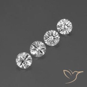 3.39 ctw White Zircon Stones, Natural Zircon in Diamond-Cut Shape for Sale