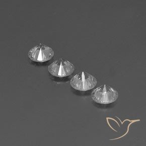 Zircon Gemstones in 5.5 mm (calibrated) Size for Sale, Zircon Stones in White Color