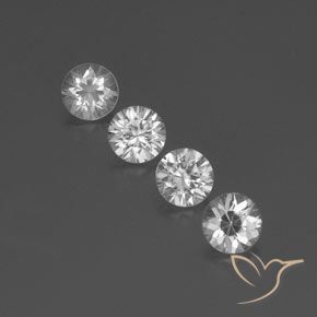 3.70ctw Natural White Zircon, Round, VVS-VS