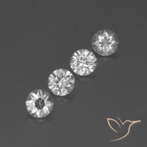 3.70 ctw White Zircon Stones, Natural Zircon in Diamond-Cut Shape for Sale