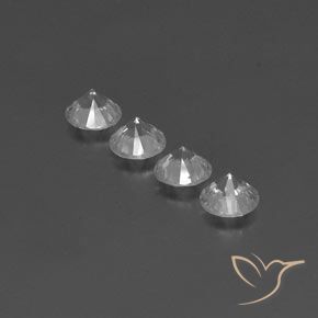Zircon Gemstones in 5.5 mm (calibrated) Size for Sale, Zircon Stones in White Color