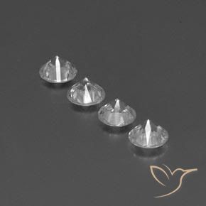 Zircon Gemstones in 5.7 mm Size for Sale, Zircon Stones in White Color