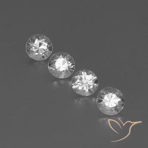 3.75ctw Natural White Zircon, Round, VVS-VS