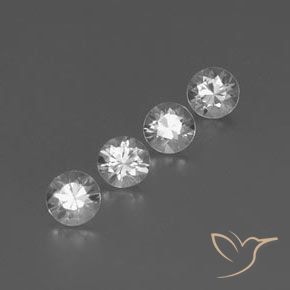 3.75 ctw White Zircon Stones, Natural Zircon in Diamond-Cut Shape for Sale