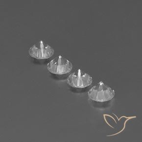 Zircon Gemstones in 5.5 mm (calibrated) Size for Sale, Zircon Stones in White Color