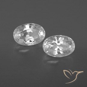 1.74 ctw White Zircon Stones, Natural Zircon in Oval Facet Shape for Sale