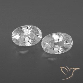 1.76 ctw White Zircon Stones, Natural Zircon in Oval Facet Shape for Sale