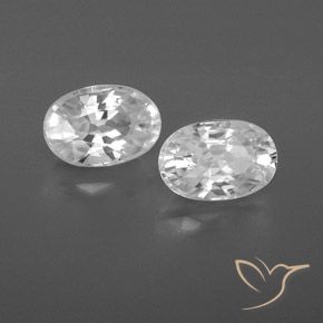 1.75 ctw White Zircon Stones, Natural Zircon in Oval Facet Shape for Sale